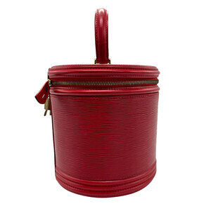Louis Vuitton Red Handbag Leather Epi Cannes
